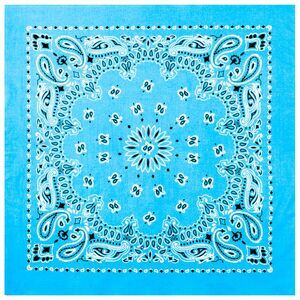 Bandana Face Mask Cover Head Wrap Scarf 100% Cotton Paisley Light Blue